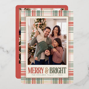Pastel Plaid Merry and Bright Photo