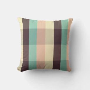 Pastel plaid pattern in  horizontal stripes cushion