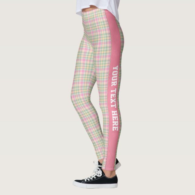 Pastel Plaid Personalised Leggings (Left)