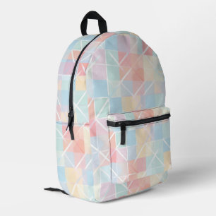 Pastel Plaid Printed Backpack
