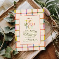 Pastel Plaid "Two Much Fun" 2nd Birthday