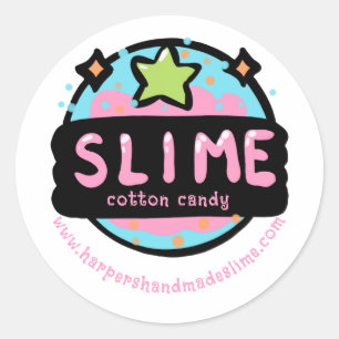 pastel planet slime template logo classic round sticker