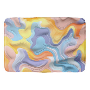 Pastel Plastic Fluid Abstract Bath Mat