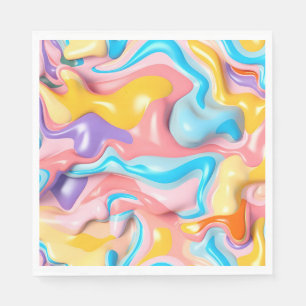 Pastel Plastic Fluid Abstract Napkin