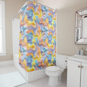 Pastel Plastic Fluid Abstract Shower Curtain