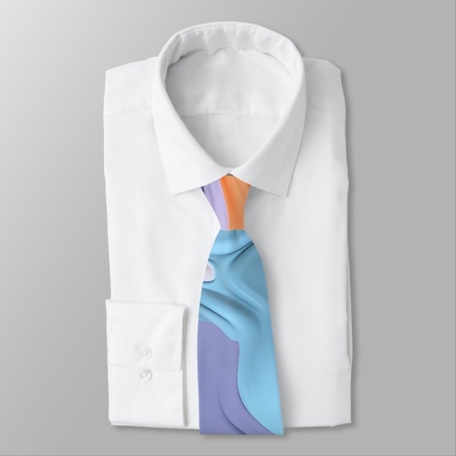 Pastel Plastic Fluid Abstract Tie (Tied)