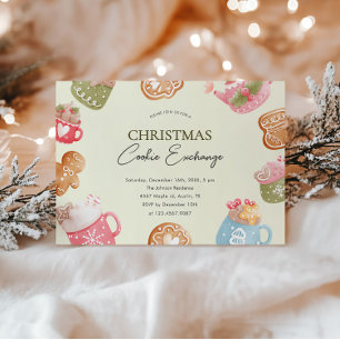 Pastel Playful Christmas Cookie Exchange Party Invitation