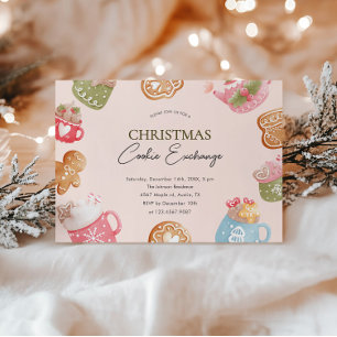 Pastel Playful Christmas Cookie Exchange Party  Invitation