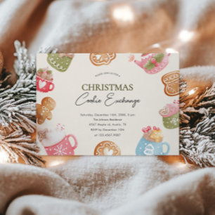 Pastel Playful Christmas Cookie Exchange Party Invitation