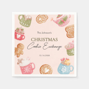 Pastel Playful Christmas Cookie Exchange Party Napkin
