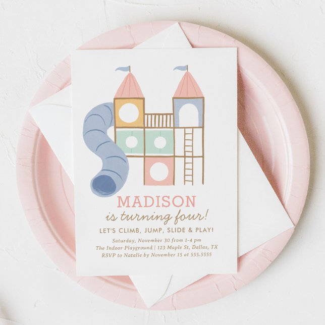 Pastel Playground Party in the Park Girl Birthday Invitation (Creator Uploaded)