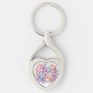 ​Pastel Plush "LOVE MORE" 3D  Key Ring