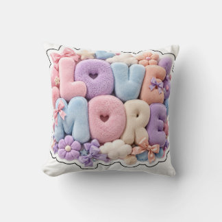 Pastel Plush "LOVE MORE" 3D pillows