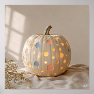 Pastel Polka Dot Pumpkin Poster