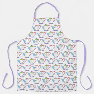Pastel Polka Dot Teapot Afternoon Tea Party Pot Apron