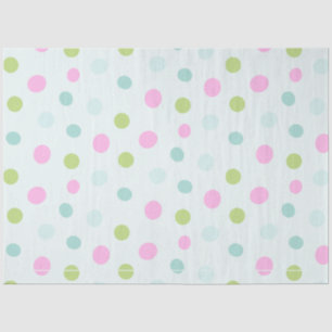 Pastel Polka Dots Blue Green Pink Christmas Tissue Paper