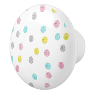 Pastel Polka Dots Ceramic Knob