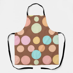 Pastel Polka Dots Chocolate Pattern Apron