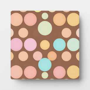 Pastel Polka Dots Chocolate Pattern Plaque