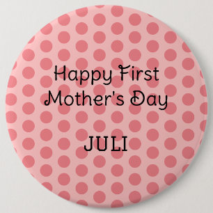 pastel polka dots modern simple happy mother's day 6 cm round badge