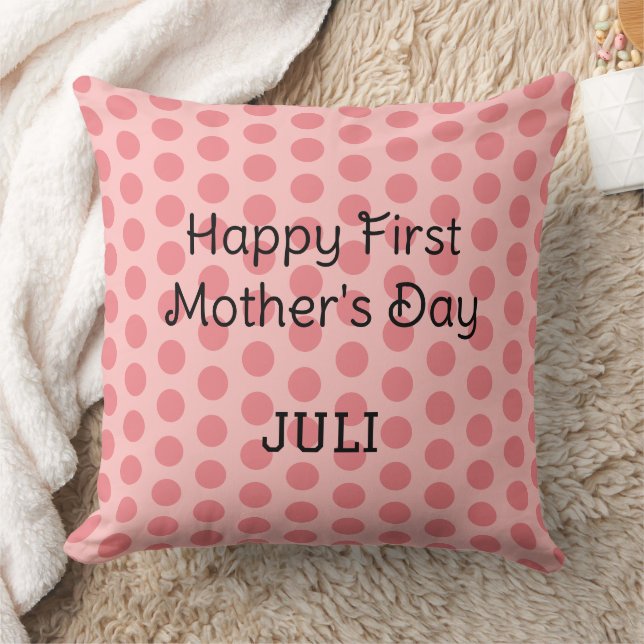 pastel polka dots modern simple happy mother's day cushion (Blanket)