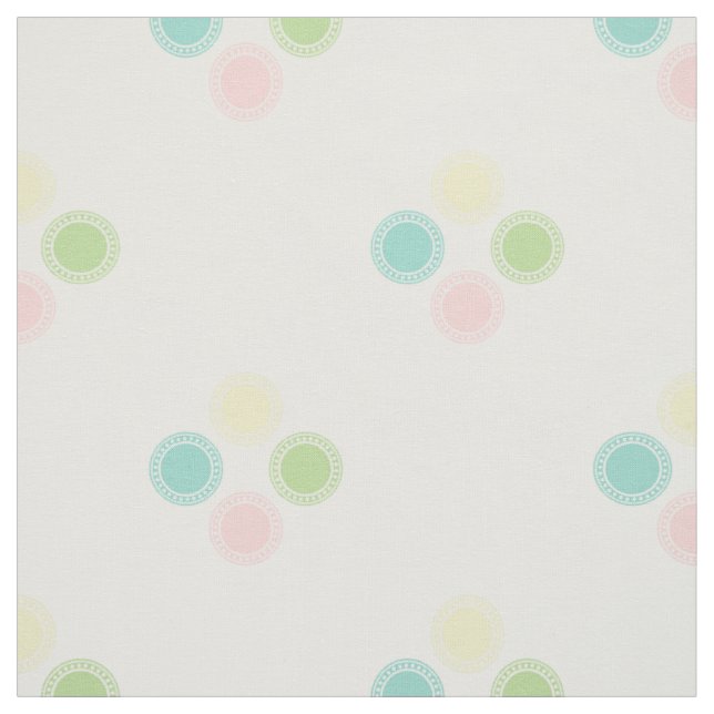 Pastel Polka Dots on White Fabric (Swatch)