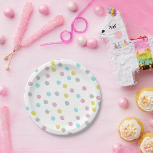 Pastel Polka Dots Paper Plate