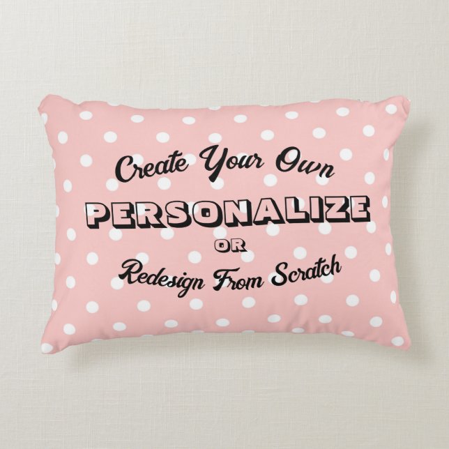 Pastel Polkadots Pattern - Peach Decorative Cushion (Front)
