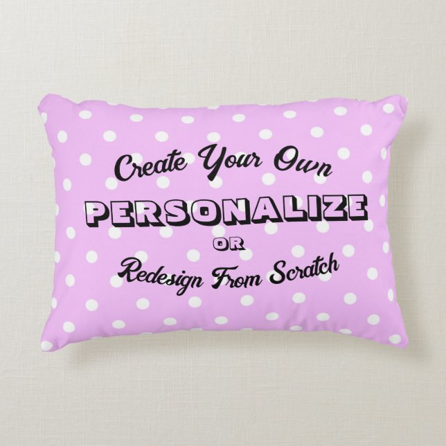 Pastel Polkadots Pattern - Pink Decorative Cushion (Front)