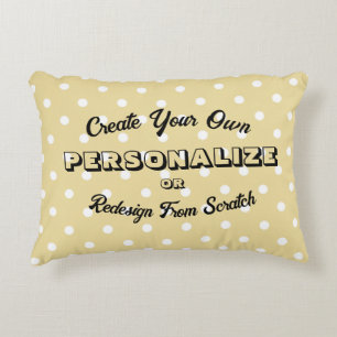 Pastel Polkadots Pattern - Yellow Decorative Cushion