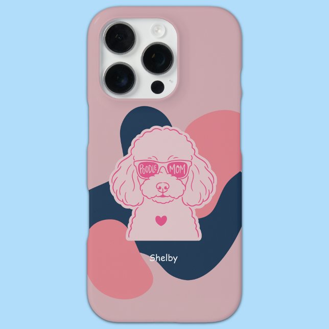 Pastel Poodle Mum Custom Name Phone Case (Creator Uploaded)