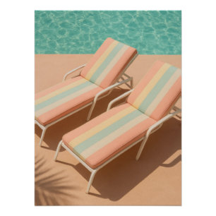Pastel Poolside Lounge – Summer Vibes Poster