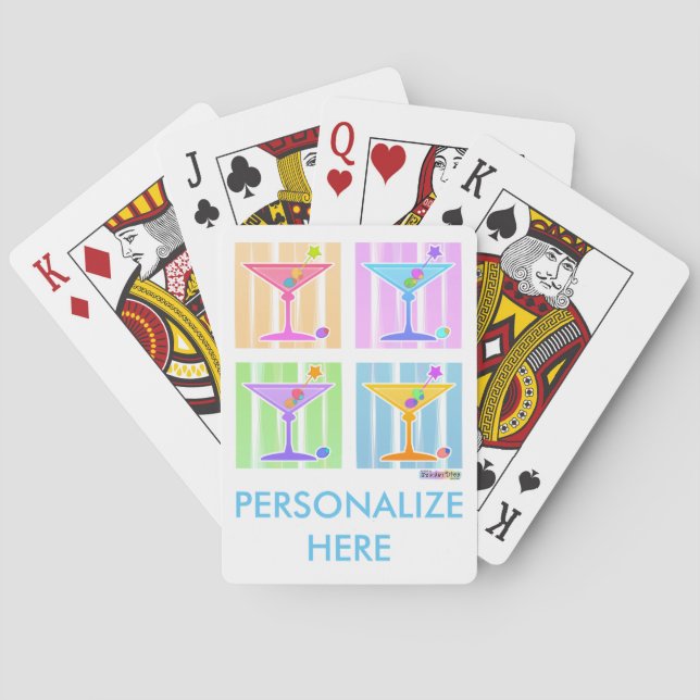 PASTEL POP ART MARTINIS PLAYING CARDS (Back)