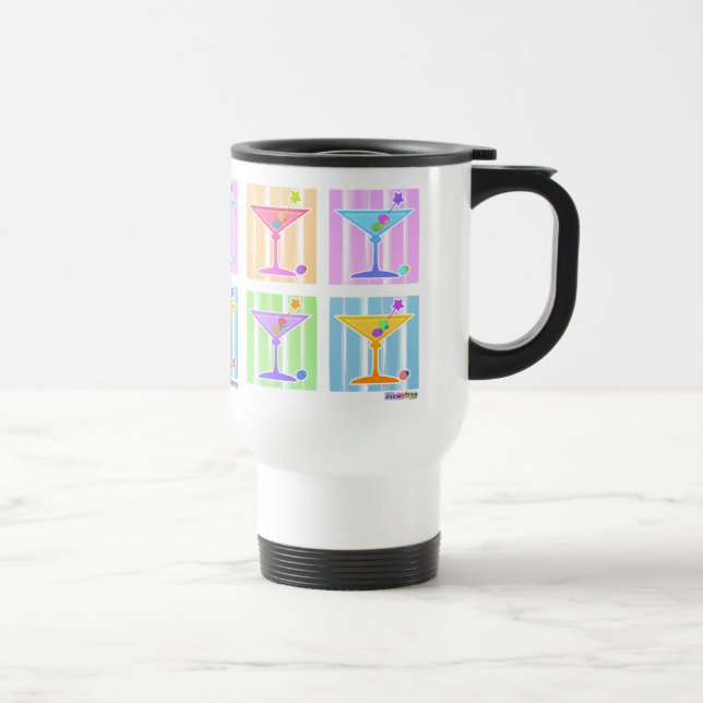 PASTEL POP ART MARTINIS TRAVEL MUG (Right)