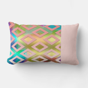 Pastel Pop: Geometric Colour Block  Lumbar Cushion