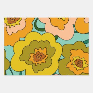Pastel Poppies Wrapping Paper Sheet