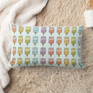 Pastel Popsicle Illustration Cute Kids Decor Lumbar Cushion