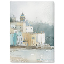 Pastel Portmeirion, Wales in Watercolor