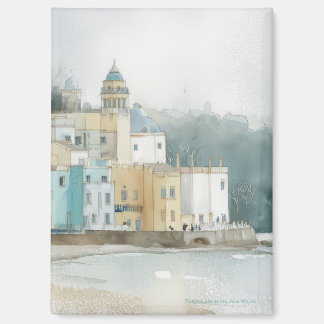 Pastel Portmeirion, Wales in Watercolor Magnet