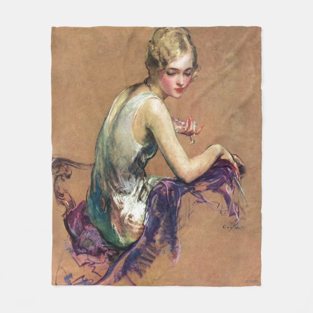 Pastel Portrait Fleece Blanket (Front)