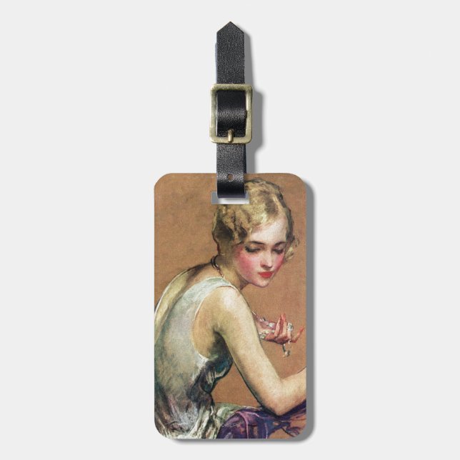Pastel Portrait Luggage Tag (Front Vertical)