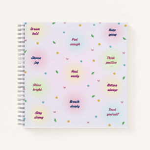 Pastel Positive Affirmations Pattern Notebook