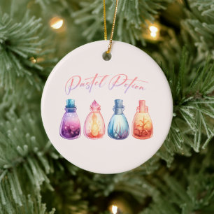 Pastel Potion – Cute and Elegant Witch Potion Ceramic Tree Decoration