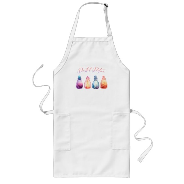 Pastel Potion – Cute and Elegant Witch Potion Long Apron (Front)