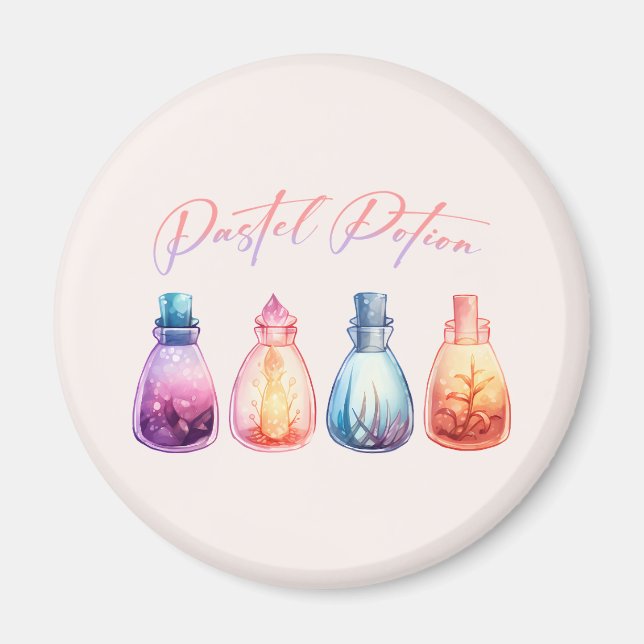Pastel Potion – Cute and Elegant Witch Potion Magnet (Front)