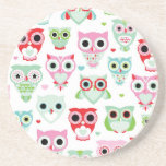 pastel powder colour owl background coaster<br><div class="desc">seamless pastel powder colour owl background pattern for kids in vector  © and ® Bigstock® - All Rights Reserved.</div>
