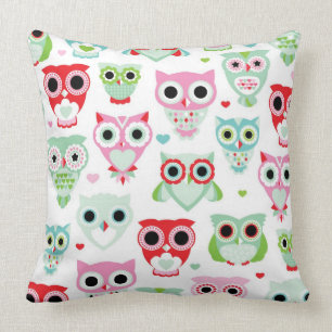 pastel powder colour owl background cushion