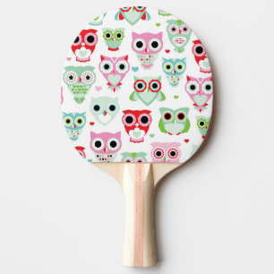 pastel powder colour owl background ping pong paddle