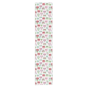 pastel powder colour owl background short table runner