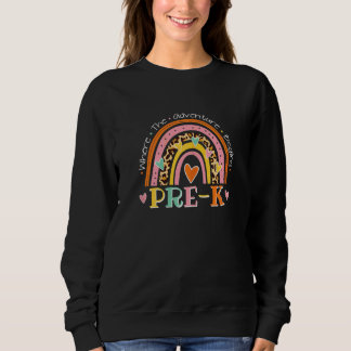 Pastel Pre K Rainbow For Student And Teachers Firs Sweatshirt